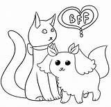 Dog And Cat Coloring Pages  Free Printable For Kids sketch template