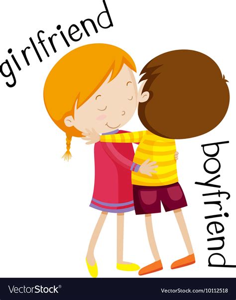 Girlfriend and boyfriend hugging Royalty Free Vector Image