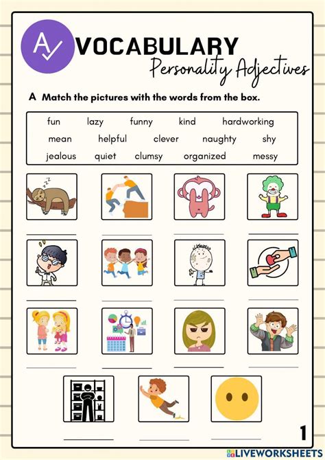 Personality Adjectives online exercise for Beginner | Live Worksheets - Worksheets Library