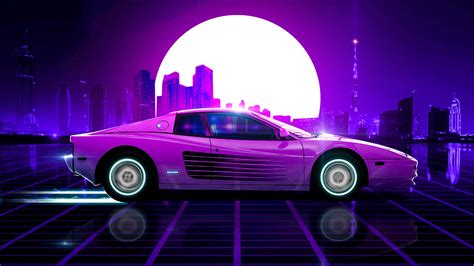 ferrari, cars, hd, 4k, synthwave, retrowave, deviantart, artist ...