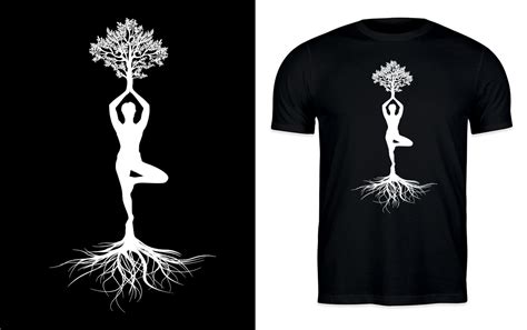 Tree Pose Yoga Silhouette with Tree Graphic by merchgraphic · Creative ...