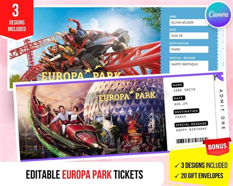 Surprise Europa Park Europa Park Ticket Theme Park Surprise - Etsy