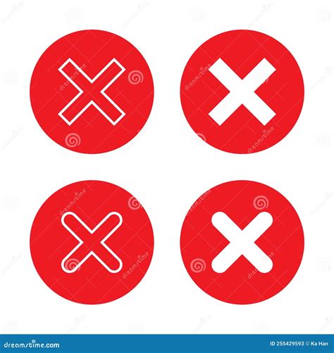 X Icon Vector Isolated on Circle Background. Cross, Wrong, Error Sign ...