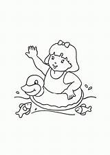 Girl Swimming Coloring Pages sketch template