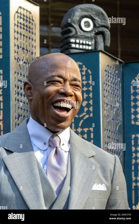 New York, USA. 27th Oct, 2022. New York City Mayor Eric Adams laughs during the inauguration of ...