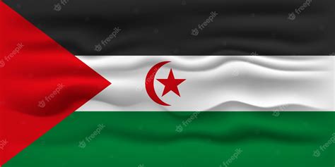 Premium Vector | Waving flag of the country sahrawi arab democratic republic vector illustration