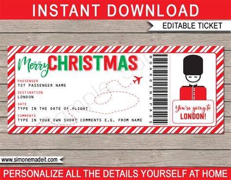 Printable Plane Ticket Gift