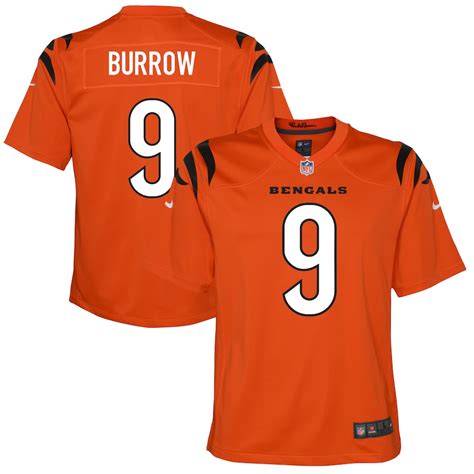 Youth Nike Joe Burrow Orange Cincinnati Bengals Alternate Game Jersey