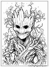 Groot Coloring Page  Free Printable Pages sketch template