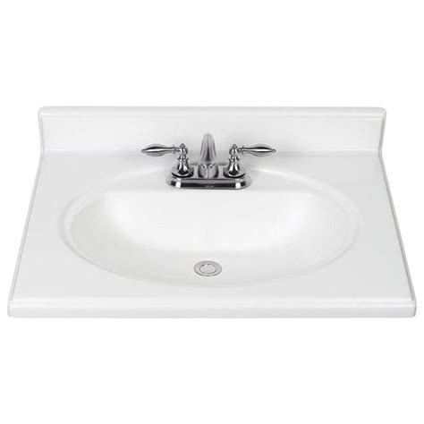 25-in White Cultured Marble Bathroom Vanity Top at Lowes.com