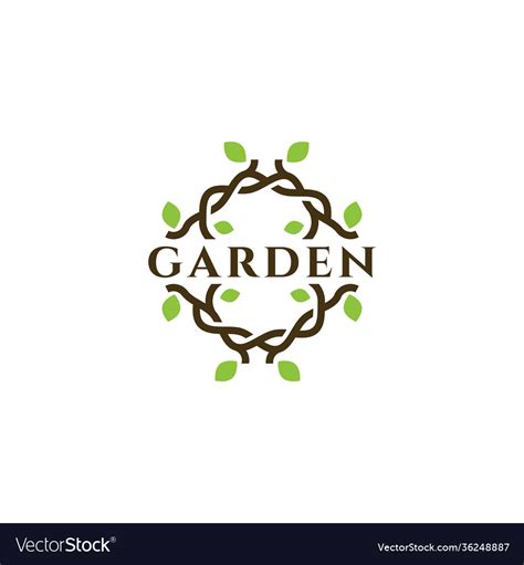 Creative organic garden logo design Royalty Free Vector