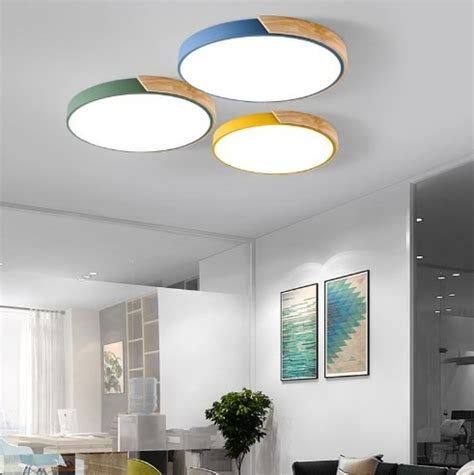 Plafones Led 20w Madera Y Color - U$S 110,00 en Mercado Libre