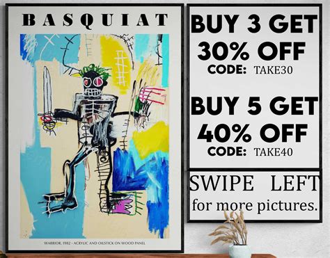 Jean Michel Basquiat Warrior 1982 Quality Art Print - Etsy UK