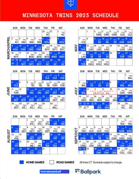 A Way Too Early Breakdown of the Minnesota Twins 2023 Schedule - Twins - Twins Daily