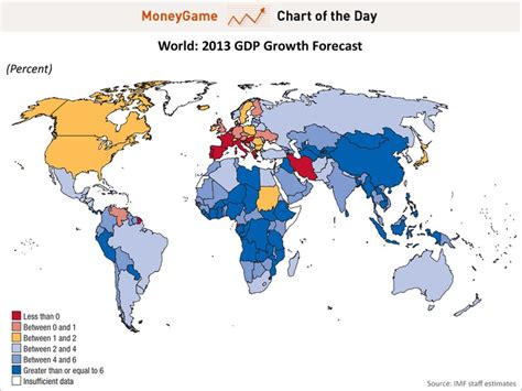 IMF World 2013 GDP Growth Forecast Map - Business Insider