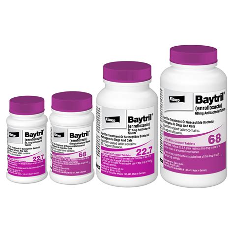 Baytril® (enrofloxacin) Antibacterial Tablets for dogs, cats