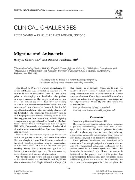 (PDF) Migraine and Anisocoria | Deborah Friedman - Academia.edu