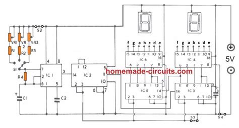 555 Countdown Timer Circuit Diagram