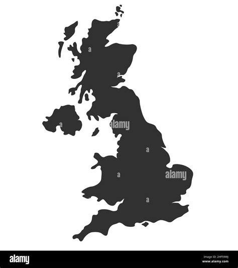 England UK united kingdom Great Britain map shape simplified silhouette vector isolated on white ...