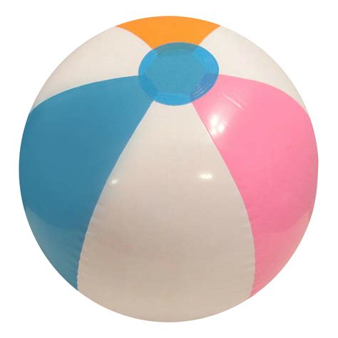 Inflatable Beachball Ball 20” Glossy Striped Colorful Pool Summer Party Toy for Kids Swimming ...