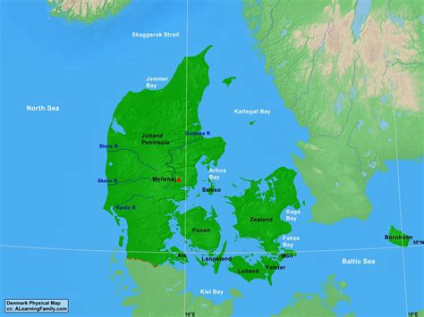 Denmark Physical Map - A Learning Family