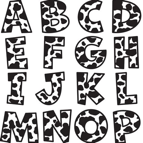 Cow Print Letters Alphabet PNG Transparent Background, Cricut ...