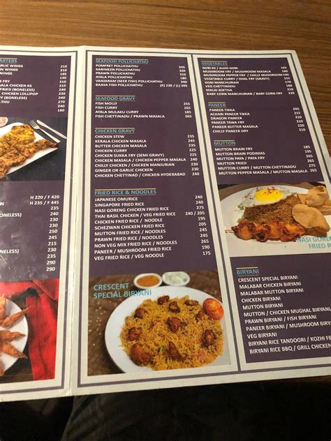 Menu at Crescent Restaurant, Taramani, Chennai