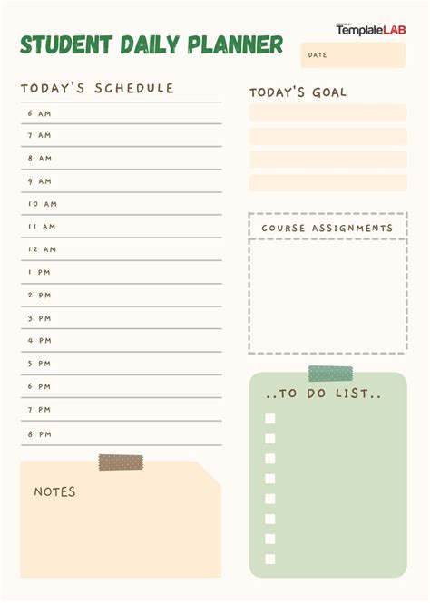 25 Printable Daily Planner Templates (FREE in Word/Excel/PDF) | Study ...