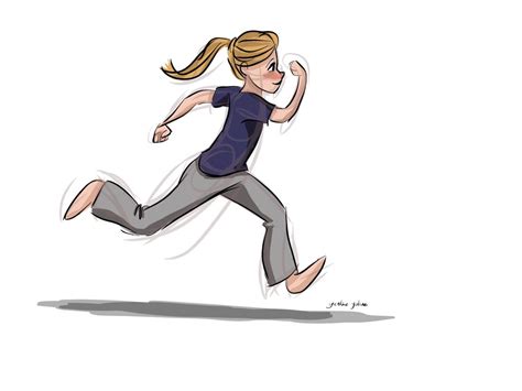 Digital running Girl sketch. By Yenthe Joline. | Running drawing, Girl sketch, Character design