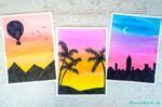 Sunset Silhouette Watercolor Painting Idea for Kids - Projects with Kids