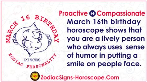 March 16 Zodiac (Pisces) Horoscope Birthday Personality and Lucky Things | ZSH