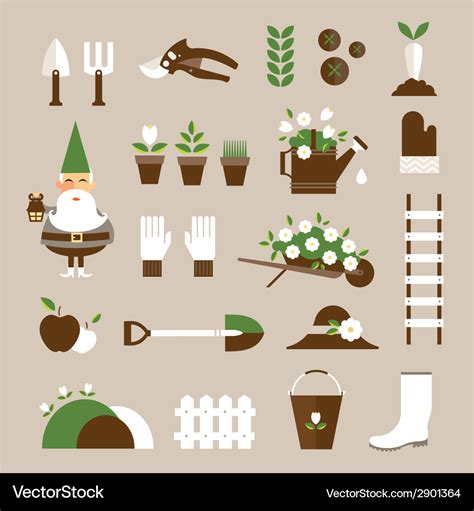 Garden icons Royalty Free Vector Image - VectorStock