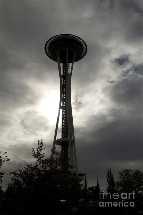 Space Needle In Silhouette Photograph by Sean Stauffer