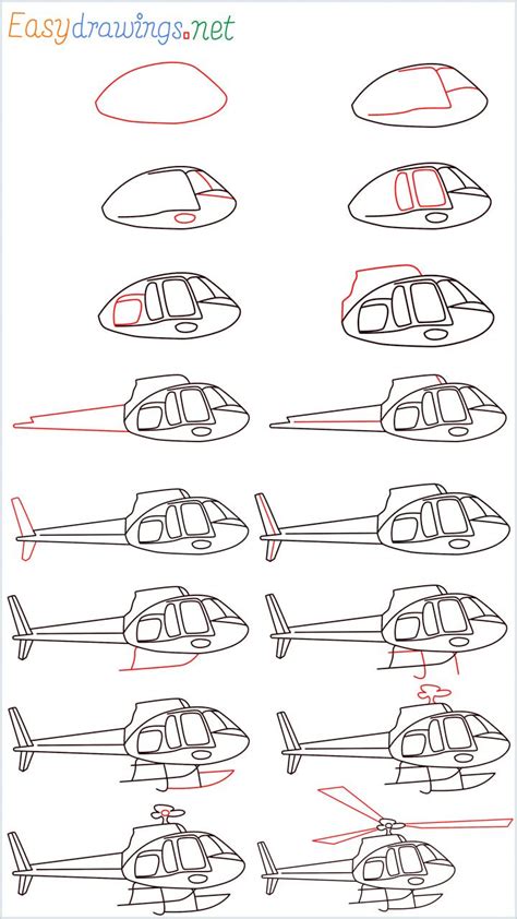 How to Draw a Helicopter step by step - [16 Easy Phase] + [Video ...