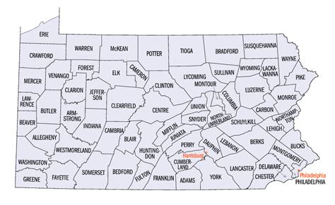 Pennsylvania County Map