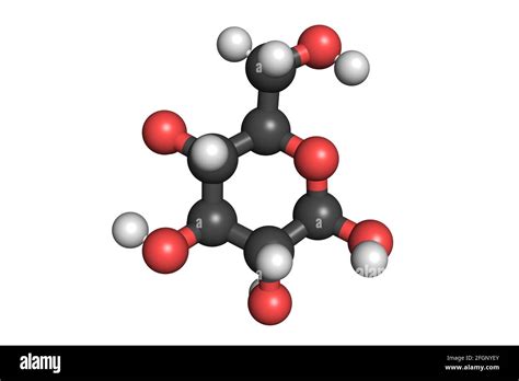 Glucose molecule beta-d-glucopyranose 3D render chemical structure Stock Photo - Alamy