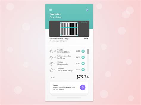 Groceries Calculator by Carlos on Dribbble