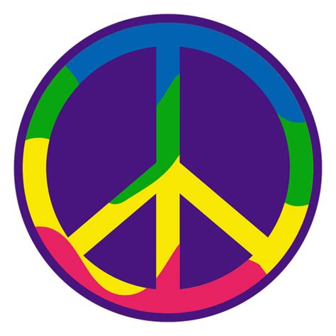 Color Stroke Colorful Peace Symbol PNG & SVG Design For T-Shirts