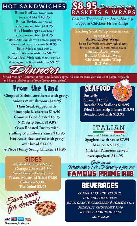 Online Menu of Four Corners Diner Restaurant, Northville, New York ...