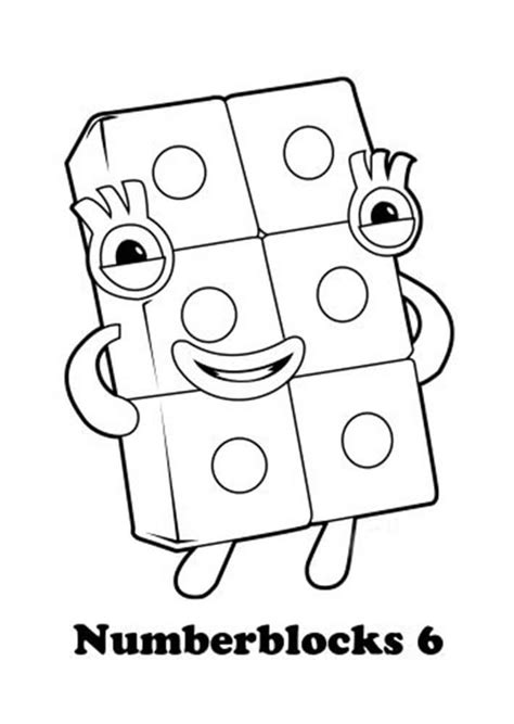 Numberblocks 6 Coloring Page - Free Printable Coloring Pages for Kids