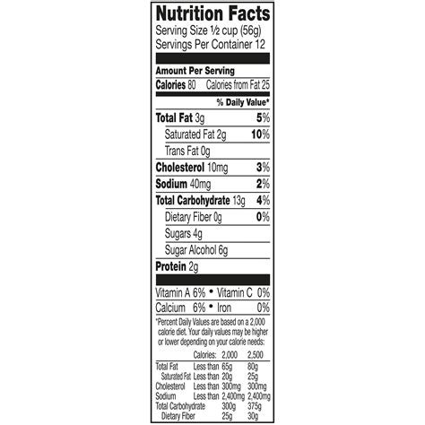 Breyers Fat Free Vanilla Ice Cream Nutrition Facts - Nutrition Ftempo