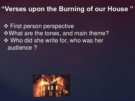 Anne Bradstreet "Verses upon the Burning of our House"