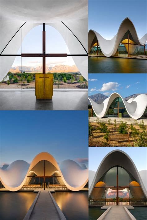 four different views of an architectural building