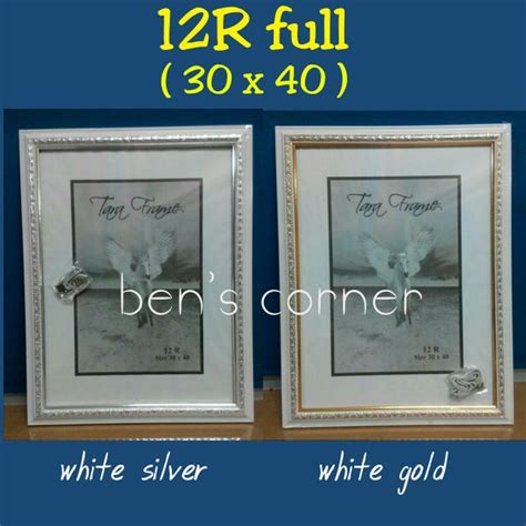 Jual frame foto/ bingkai foto uk.12R full uk.30x40 - white gold & white silver di Lapak Bens ...