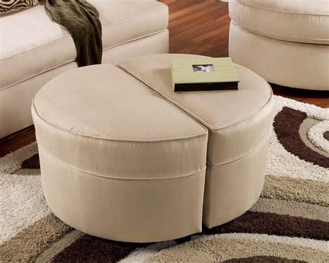 Coffee Table With Ottoman Seating | Coffee Table Design Ideas | Small round ottoman, Round ...