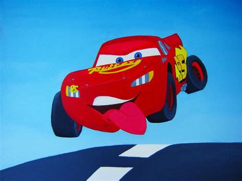 Lightning McQueen, Custom Painting on Canvas, Boys room Decor, Wall Art ...