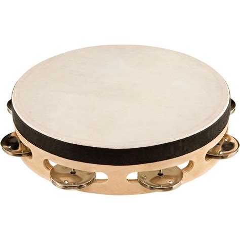 Sound Percussion Labs Baja Percussion Single Row Tambourine With Steel Jingles 8 in. Natural ...