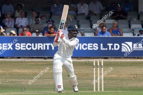 Ravindra Jadeja Batting Action India During Editorial Stock Photo ...