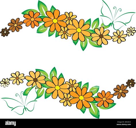 vector flowers butterfly border frame care background design Stock Vector Image & Art - Alamy