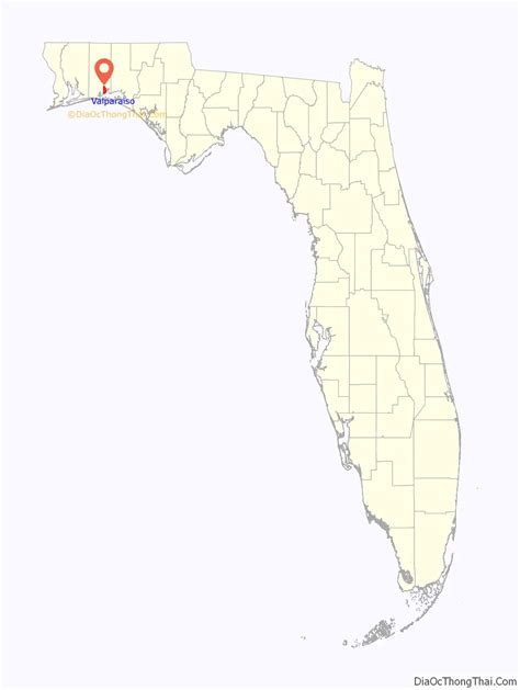 Map of Valparaiso city, Florida - Thong Thai Real